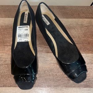 Devani Black Pumps Patent Wedge Size 10